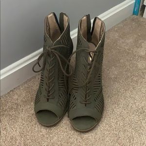 Olive high heel shoes